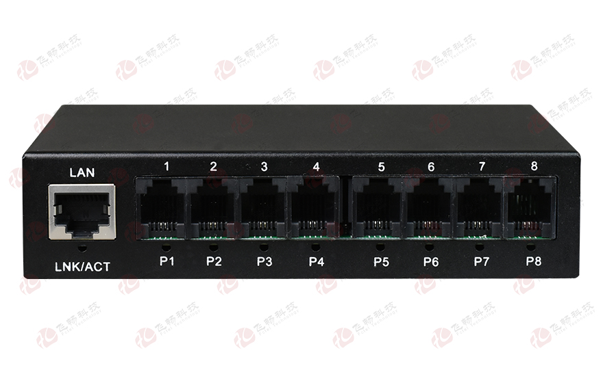 飛暢科技-8路電話(huà)（RJ11）+1路百兆以太網(wǎng) 電話(huà)光端機(jī)