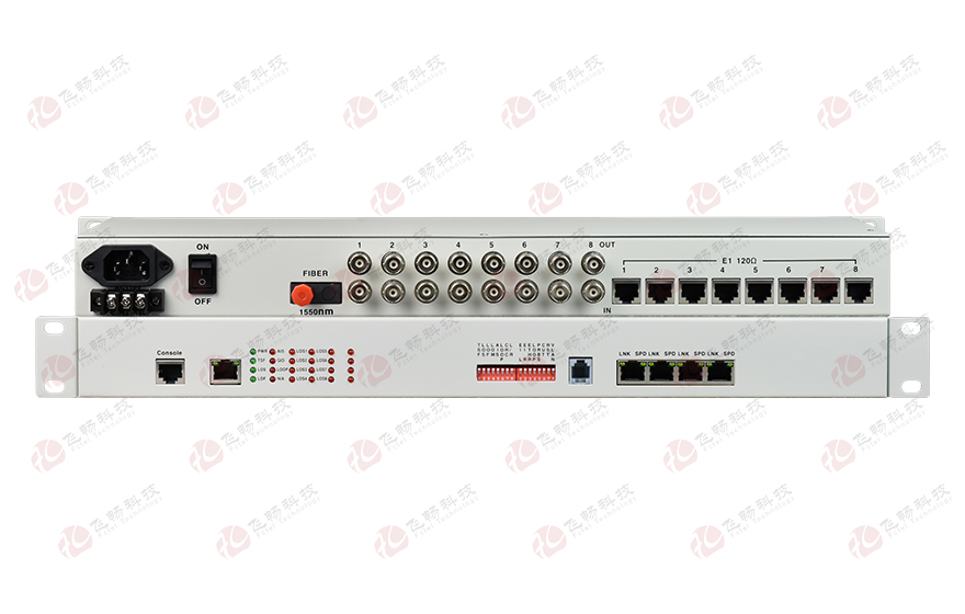 飛暢科技-8E1+4xFE 雙阻抗 1+1光備份 PDH光端機(jī)